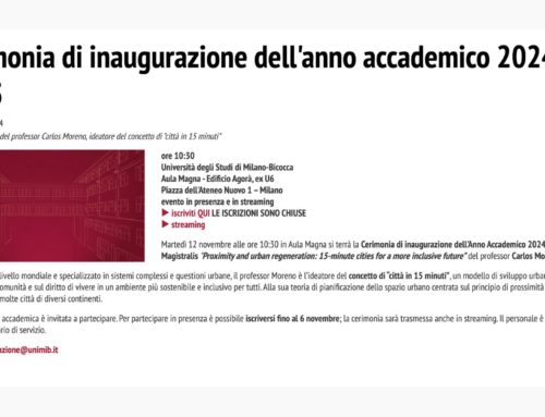 12th of November 2024 – Inauguration of the Academic Year 2024/2025 – University of Milan-Bicocca, Italy